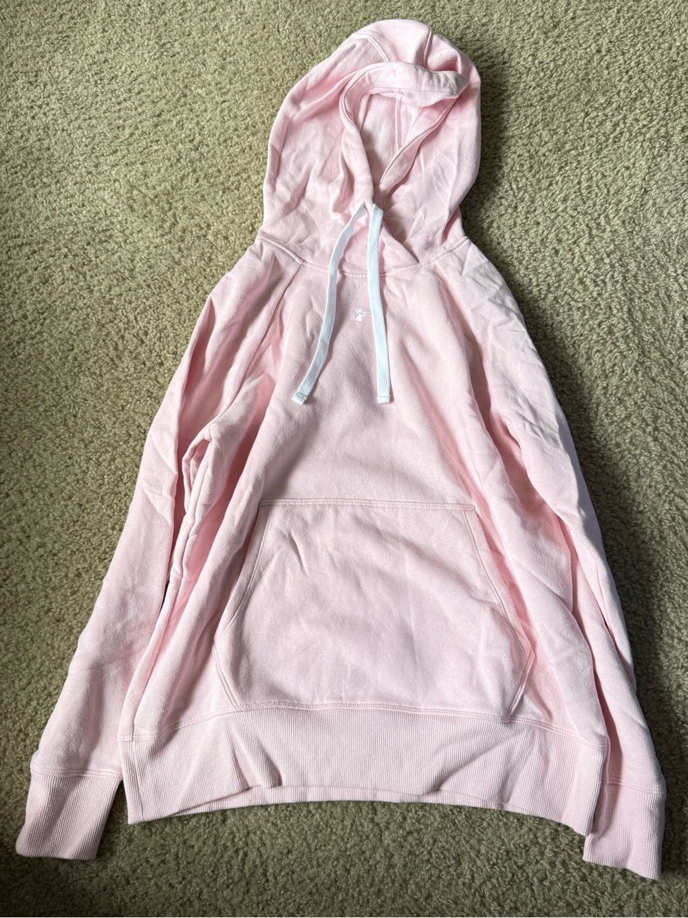 Women’s Under Armour Light Pink Fleece Hoodie w/Pocket Size Small 1356317